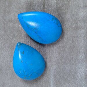 DAMA stamp on post cover Turquoise earrings Vintage Teardrop Earrings